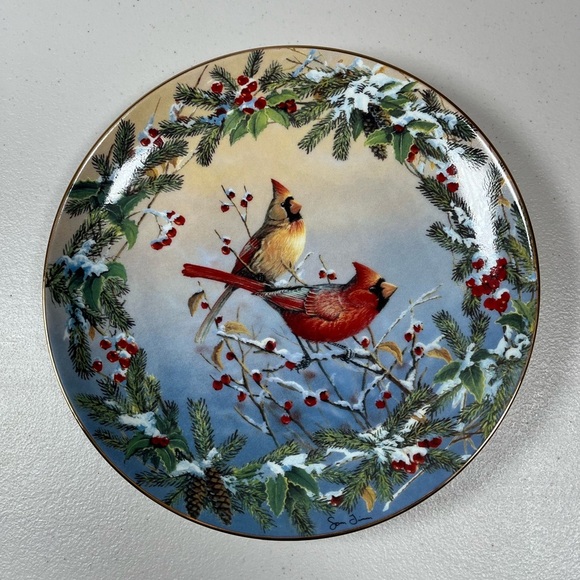 Bradford Exchange Other - “Jewels In The Snow” 8 inch decorative plate with Certificate of Authenticity